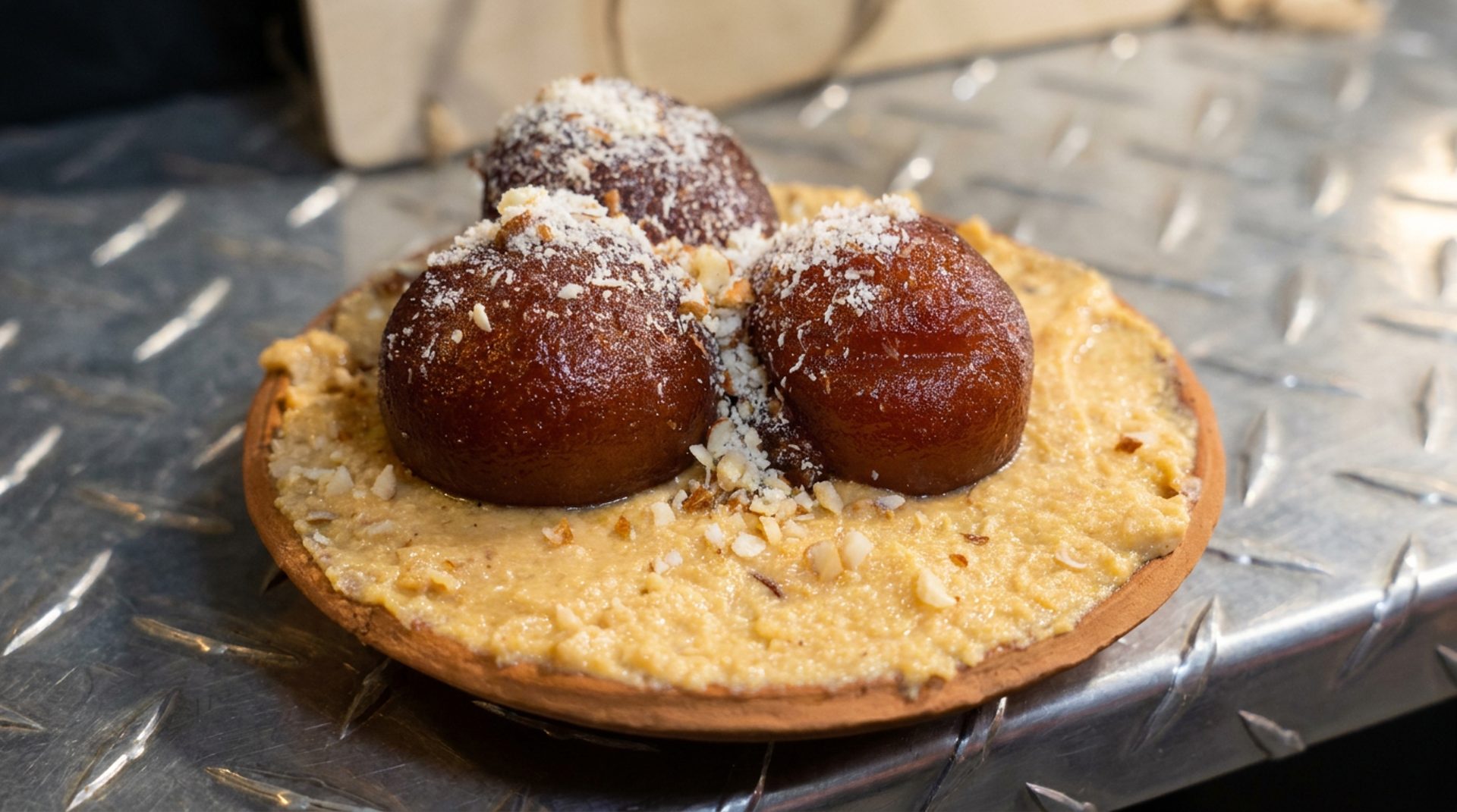 Kulhad gulab jamun with rabdi